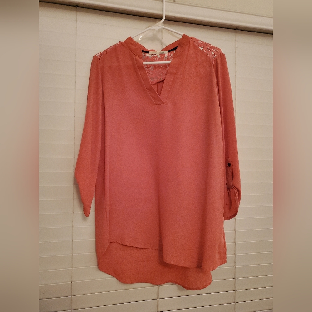 Salmon Tunic Style Blouse - L